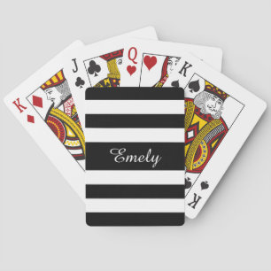Moderne Zwarte En Witte Script Naam Pokerkaarten