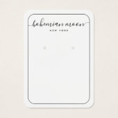 Moderne zwarte en witte sieraden met script visitekaartje (Voorkant)