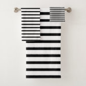 Moderne zwarte en witte streep drie stukken bad handdoek (Insitu)