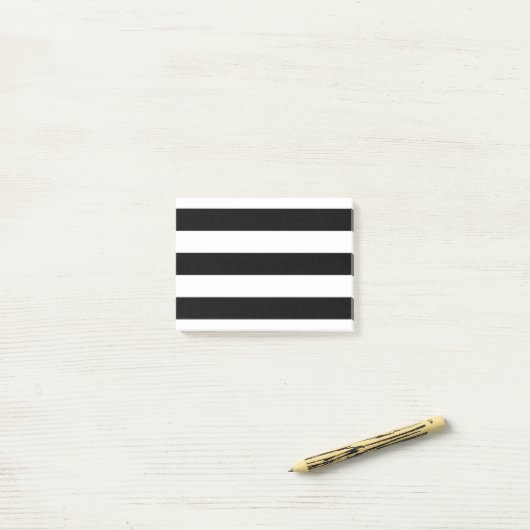 Moderne zwarte en witte strepen post-it® notes (Op bureau)