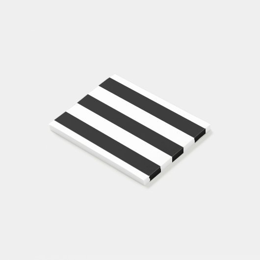 Moderne zwarte en witte strepen post-it® notes (Schuin)