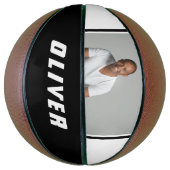 Moderne zwarte en witte tekstfoto basketbal (Verticaal)