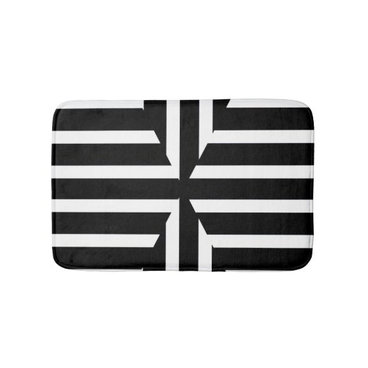 Moderne, zwarte en witte vaste strepen, badmat (Voorkant)