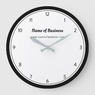Moderne zwarte en witte vlek, eenvoudig met cijfer grote klok