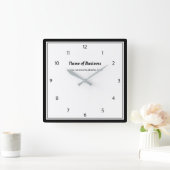 Moderne zwarte en witte vlek, eenvoudig met cijfer vierkante klok (Huis)