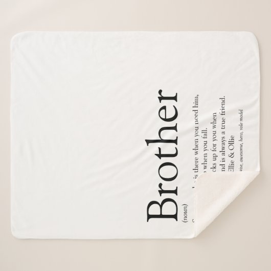 Moderne zwarte en witte vun, broeder sherpa deken (Voorkant (horizontaal))