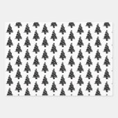 Moderne zwarte en witte witte kerstbomen inpakpapier vel (Voorkant 2)