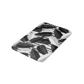 Moderne zwarte ficus verlaat abstracte striped afd badmat (Gekanteld)