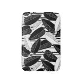 Moderne zwarte ficus verlaat abstracte striped afd badmat (Voorkant Verticaal)