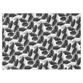 Moderne zwarte ficus verlaat abstracte striped afd tafelkleed (Voorkant (Horizontaal))