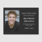 Moderne zwarte foto Afstuderen Opslagdatum (Voorkant)