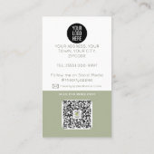 moderne zwarte Foto logo QR code professional Visitekaartje (Achterkant)