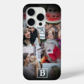 Moderne zwarte fotocollage 6 Afbeelding monogram Case-Mate iPhone Case (Achterkant)