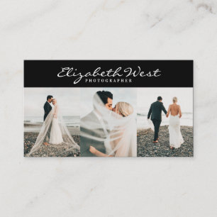 Moderne zwarte fotografie trendy fotokalligrafie visitekaartje