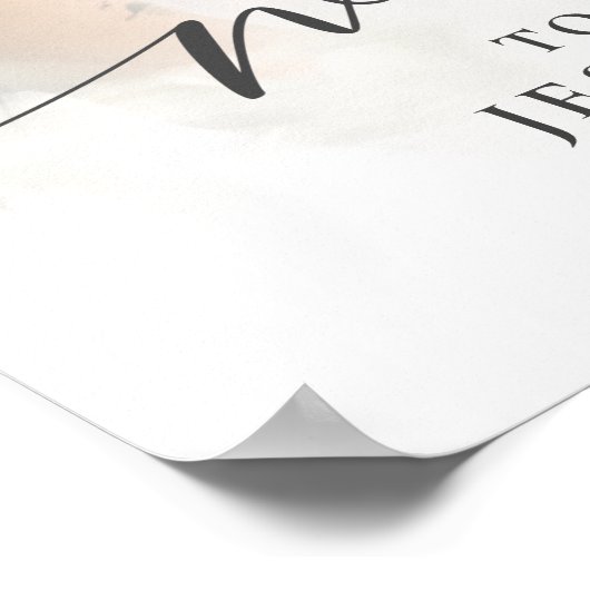 Moderne zwarte fotokalligrafie Witte gradiënt Poster (Hoek)