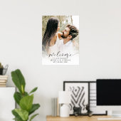 Moderne zwarte fotokalligrafie Witte gradiënt Poster (Thuiskantoor)