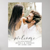 Moderne zwarte fotokalligrafie Witte gradiënt Poster (Voorkant)