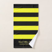 Moderne zwarte & gele Stripes - Aangepaste zakelij Bad Handdoek (Handdoek)