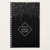 Moderne zwarte glitter-drivers planner (Voorkant)