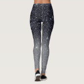 Moderne zwarte glitter Sparkles Gift Leggings (Achterkant)