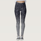 Moderne zwarte glitter Sparkles Gift Leggings (Voorkant)