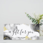 Moderne zwarte Gold Certificate Cadeaukaart Voeg L (Staand voorkant)