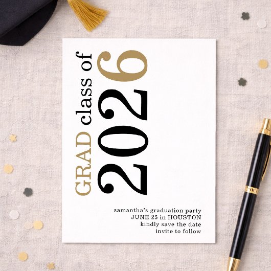 Moderne Zwarte Goud 2026 Afstuderen Save The Date