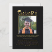 Moderne Zwarte Goud Kwaststreek Geslaagd 4 Foto's Aankondiging (Achterkant)