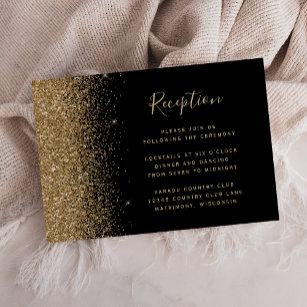 Moderne zwarte goudbruidebruine bruidsschat informatiekaartje