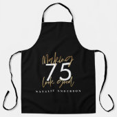 Moderne, zwarte gouden bewerkbare leeftijd schort (Voorkant)