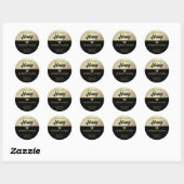 Moderne zwarte gouden bijenkast Honey jar Ronde Sticker (Vel)