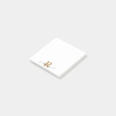 Moderne zwarte gouden monogram Handtekening Manusc Post-it® Notes (Schuin)
