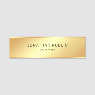 Moderne Zwarte Gouden Template Professioneel Elega Naamplaatje