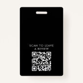 Moderne zwarte & gouden Voeg QR Notarische Foto-id Badge (Achterkant)
