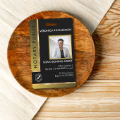 Moderne zwarte & gouden Voeg QR Notarische Foto-id Badge