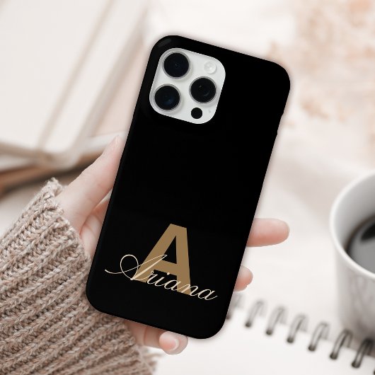 Moderne zwarte goudfilm, afgebeeld in script Case-Mate iPhone case