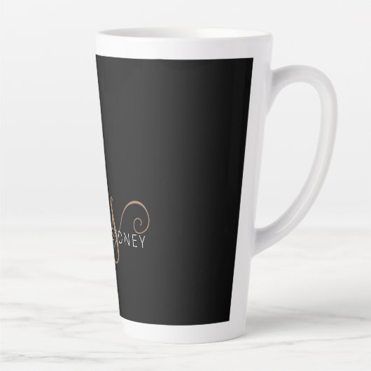 Moderne zwarte goudfilm, afgebeeld in script latte mok (Rechts)
