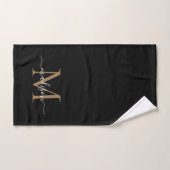 Moderne zwarte goudmonogram naam bad handdoek (Handdoek)