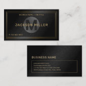 Moderne zwarte & goudmonogram - op maat visitekaartje (Voorkant / Achterkant)