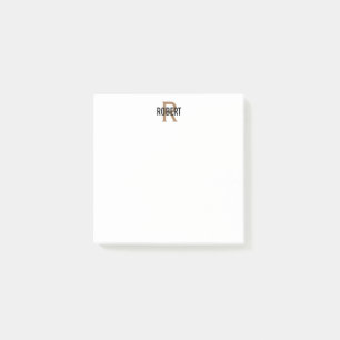 Moderne zwarte goudmonogram post-it® notes