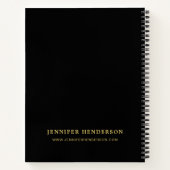 Moderne zwarte goudprofessionele logo notitieboek (Achterkant)