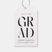 Moderne Zwarte Grad Afstudeer Favor Cadeaulabel (Voorkant)