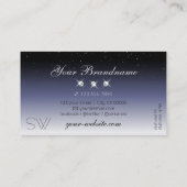 Moderne zwarte gradiënt - Initialen voor juwelen Visitekaartje (Achterkant)