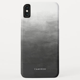 Moderne zwarte gradiënt ombre gepersonaliseerd iPhone XS max hoesje