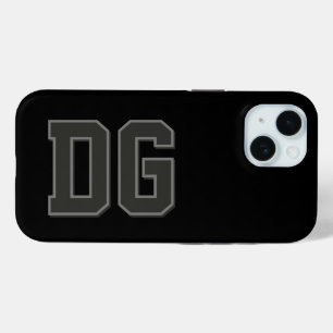 Moderne Zwarte Grijze Monogram Initiaal Letters
