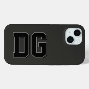 Moderne Zwarte Grijze Monogram Initialen