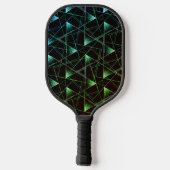 Moderne Zwarte Groene Blauwe Koele Abstracte Monog Pickleball Paddle (Achterkant)