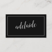 Moderne zwarte haarstylist script handtekeningfilm visitekaartje (Voorkant)