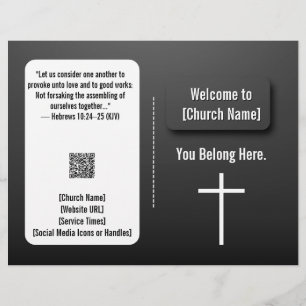 Moderne Zwarte Hedendaagse Kerkbulletin Flyer