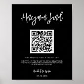 moderne zwarte Honeymoon-code QR-code Poster (Voorkant)